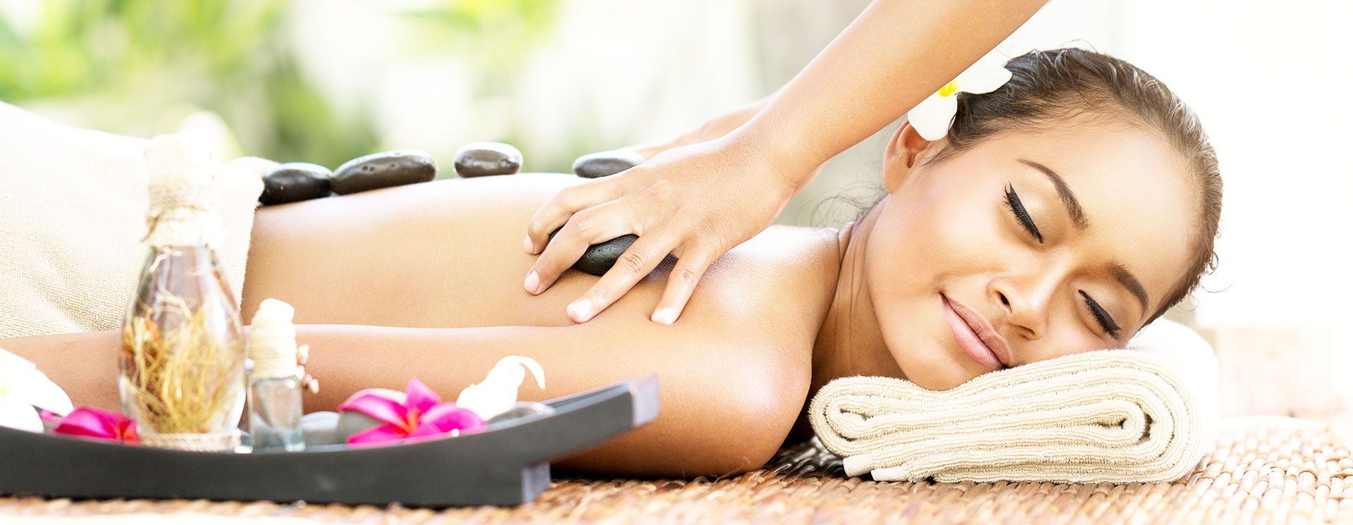 relaxed woman during a spa treatment