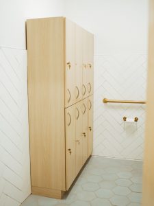 A locker cabinet at The K Spa in Atlanta GA